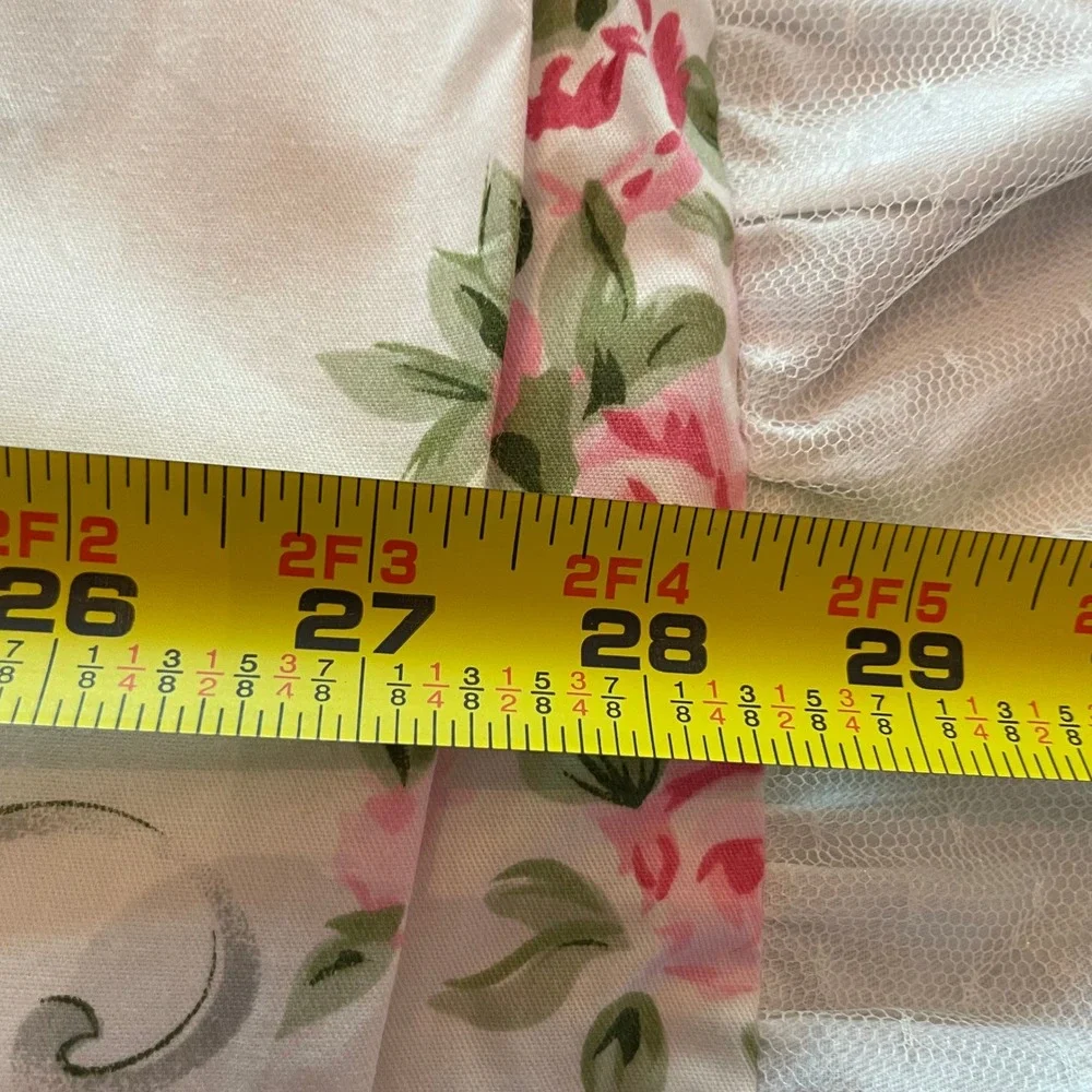 Handmade Floral Pillow Sham Size Standard Pink Shabby Chic Ruffle Mesh